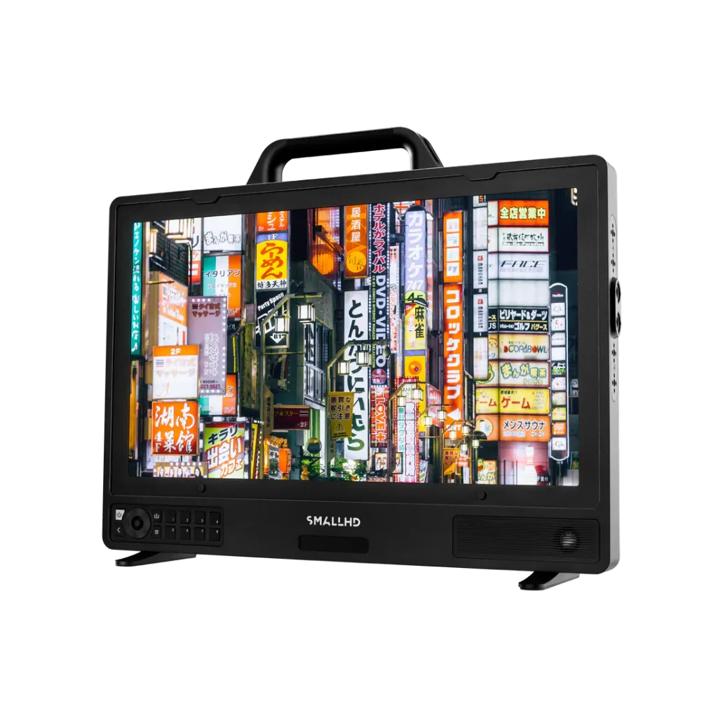 SmallHD_Cine-18_White-Store-Photos_Three-Quarters_Front_01_Screen-On.webp