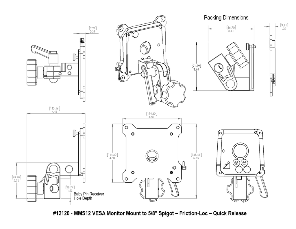12120 - MMS12 VESA Monitor Mount to 5-8″ Spigot – Friction-Loc - QR_Spec.webp