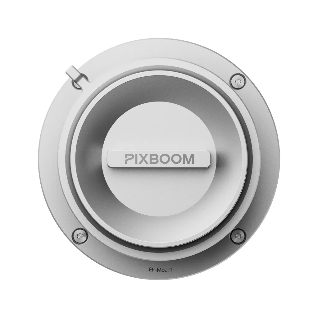 Pixboom Mount to EF Adapter-Silver-Front View.webp