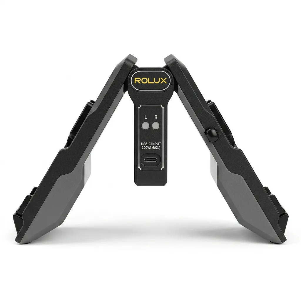 [ROL-POWERFOLD1] Rolux - POWERFOLD1 - Dual Channel V-Mount Charger